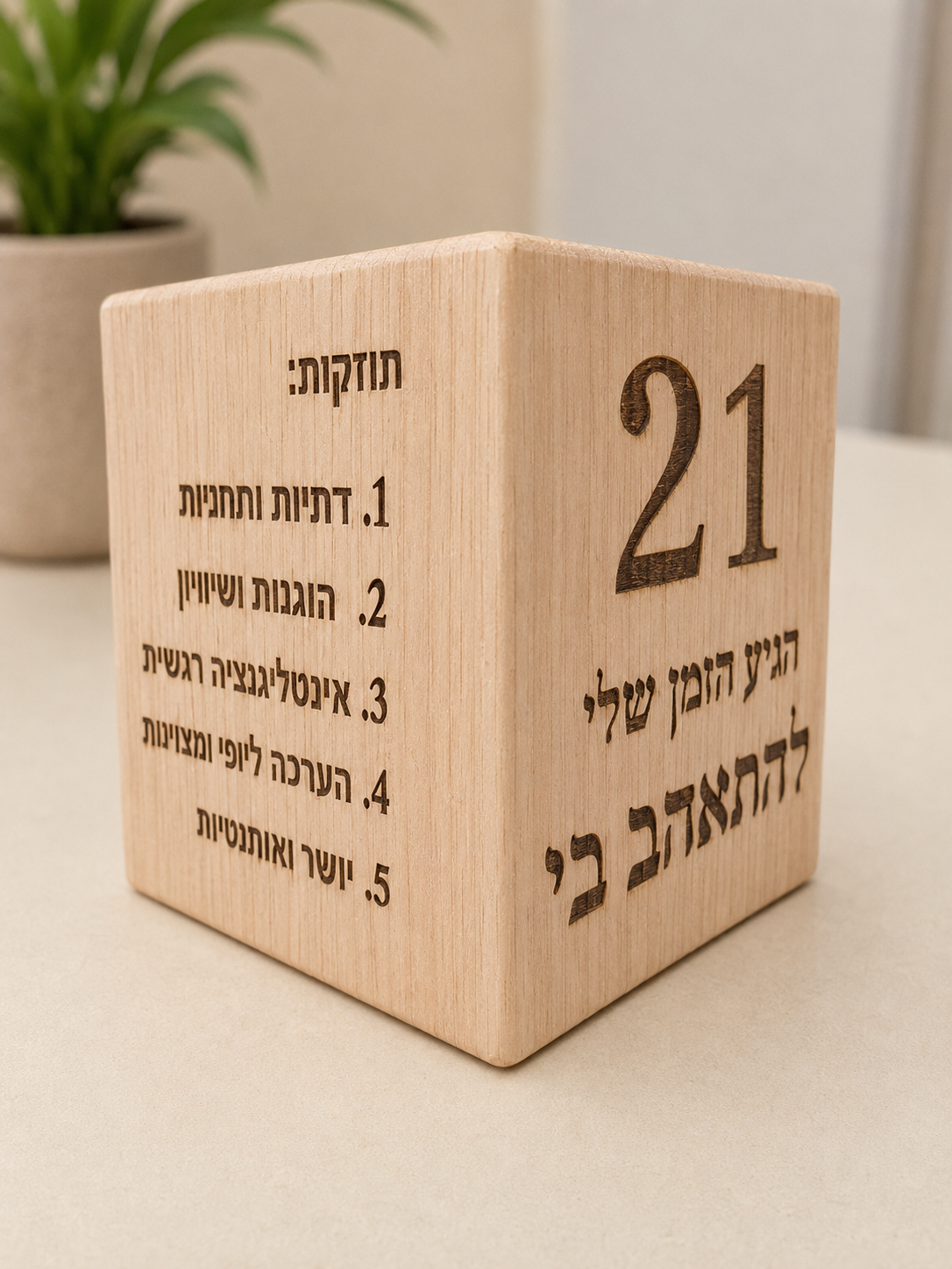 קוביית עץ אישית – תמונה, הקדשה ורגעים מיוחדים – תמונה 2