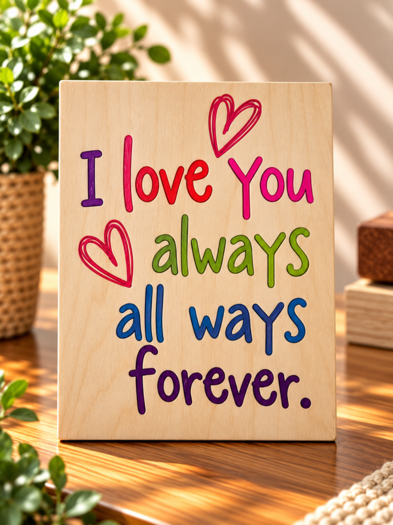 שלט אהבה לזוג I Love You Always All Ways Forever